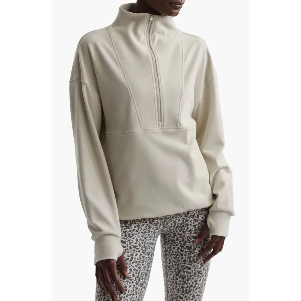 Varley Timberly Half-Zip Sweatshirt Cement Marl Size XS